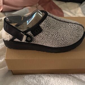 UGG Kids Black and White Slippers